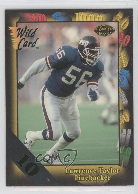 1991 Wild Card 10 Stripe Lawrence Taylor #144 HOF 9v7