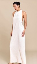 Pretty little Thing Natural Textured Scoop Back Maxi Dress Size 6 BNWT