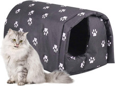 Stray Cats Shelter, Waterproof Outdoor Cat House Foldable Warm Pet Cave for Wint
