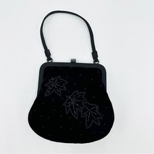 Neiman Marcus Vintage Black Velvet Beaded Evening Bag