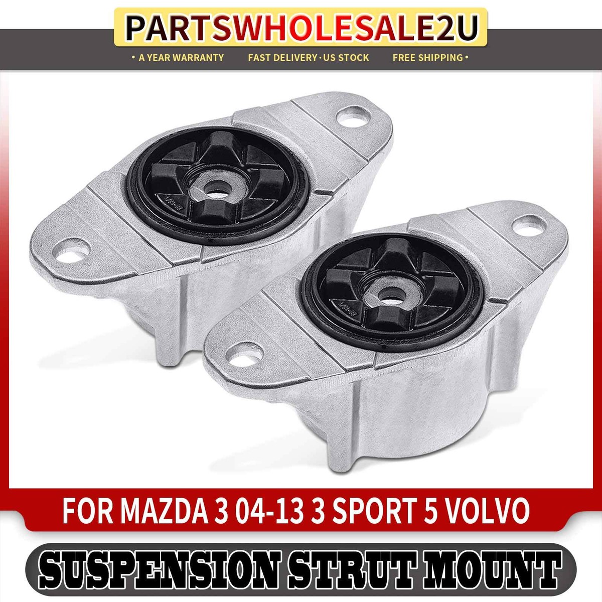 2pcs Rear Left & Right Suspension Shock Mount for Mazda 3 04-13 3