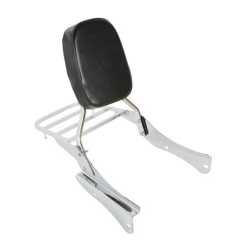Chrome Backrest Sissy Bar Luggage Rack Fit For Honda 01-08 Shadow Spirit VT750DC - Picture 3 of 8