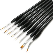 Fine Detail Paint Brush Set 8pcs Tiny Professional Micro Miniature Painting Brus