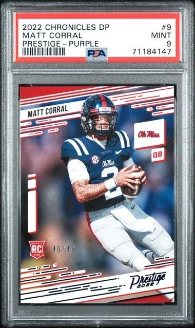 Matt Corral Panini Chronicles Draft Picks Prestige #9 Purple