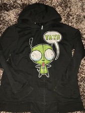 Invader Zim GIR Zip Up Hoodie Women s Large Might Fine RARE