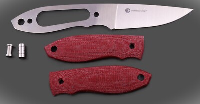 Bausatz NKD Lizard 75 Micarta raspberry  3D Stahl 12C27 Messerklinge Necker