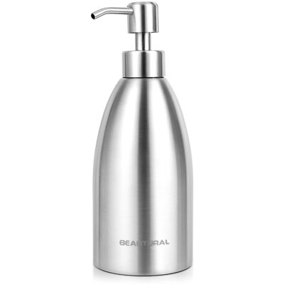 Stainless Steel Countertop Soap Dispenser 15.2 Oz, Rust-Proof Liquid Soap Pump