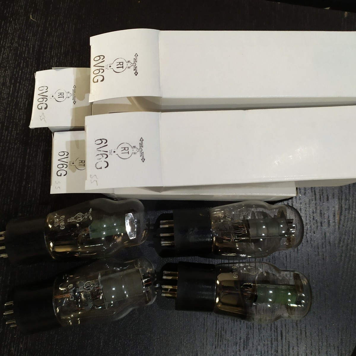 4 Valvole Termoioniche 6V6G RT Matched Quartet, TIR89, Aperte Ma Mai Usate, Testate