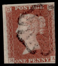 GB QV SG9, 1d pale red-brown, USED. Cat �60. BLACK MX HA
