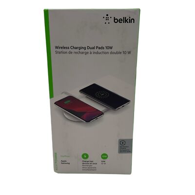 Belkin drahtloses BOOST CHARGE Qi-Ladegerät mit zwei Ladepads 10 W Weiß