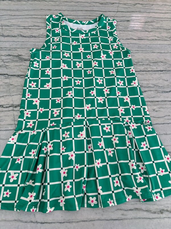 Hanna Andersson Girls Made to Stretch Picnic Daisy Racerback Dress Size 150/ 12