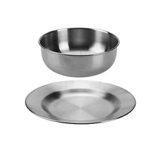 Stainless Steel Plate and Bowl Set Summit Camping/ Outdoor Eating/ Drinking Gear