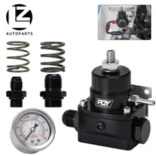 For EFI Fuel Pressure Regulator Adjustable 6AN w/ Gauge Boost Reference 8AN 