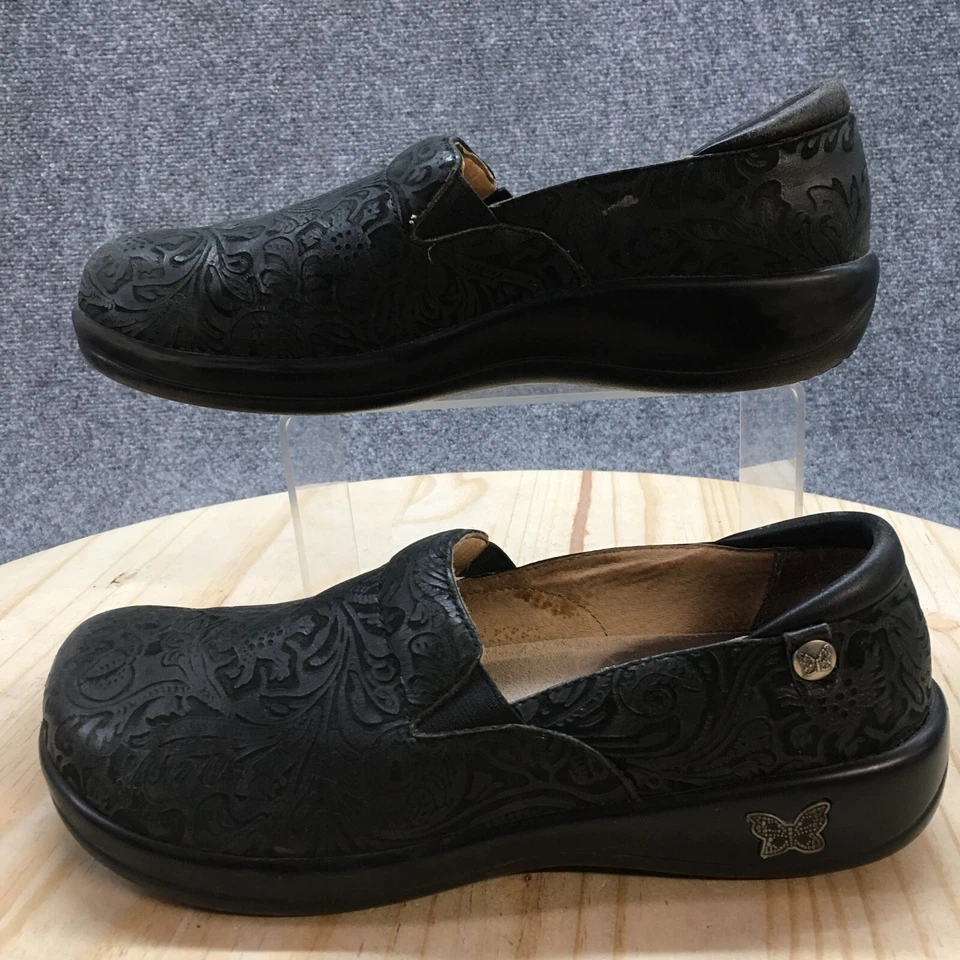 Alegria 鞋女式 40 Keli PRO 压花佩斯利专业木屐 KEL-431 黑色 — 第 2/4 张图片