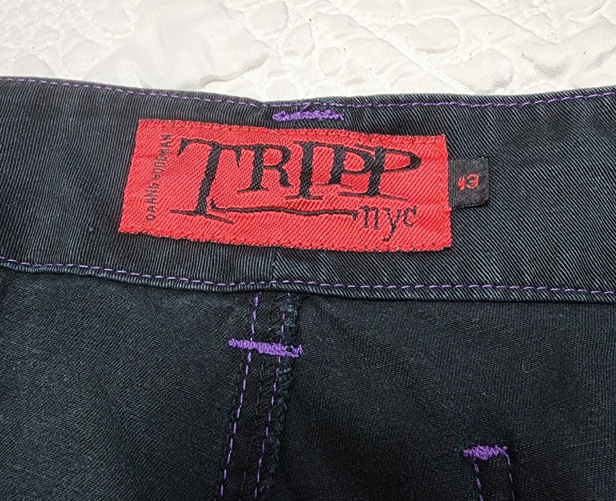 TRIPP nyc VINTAGE 2000s Womens Pants Size 13 Purple Stitch Wide 