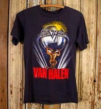 Van Halen 5150 Tour Concert 1986 Heavy Cotton Black T-shirt Size S-5XL