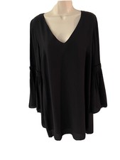 1.State The Curator M Little Black Dress Bell Sleeve V Neck Lined Boho Fairy