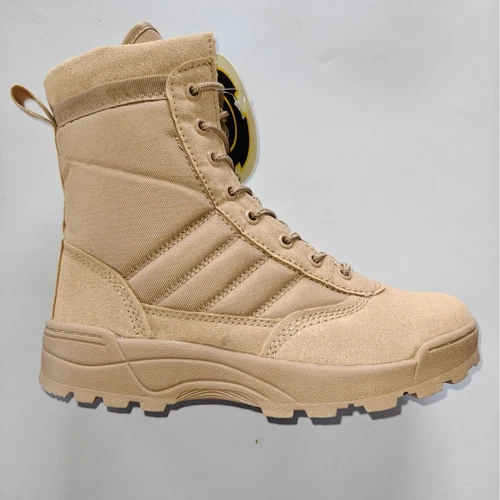 Herren Hoch Reißverschluss Seite Schnürung Outdoor Freizeit Wüste Stiefel Wanderschuhe Größe - Bild 2 von 12