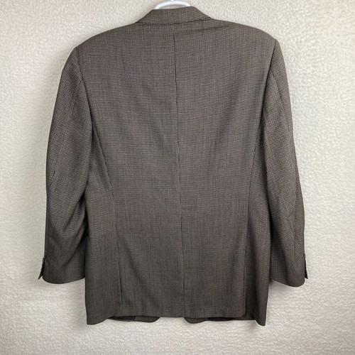Abrigo deportivo de lana Canali para hombre EE. UU.~44L IT~54L marrón/negro ligero micro cuadros - Imagen 4 de 15