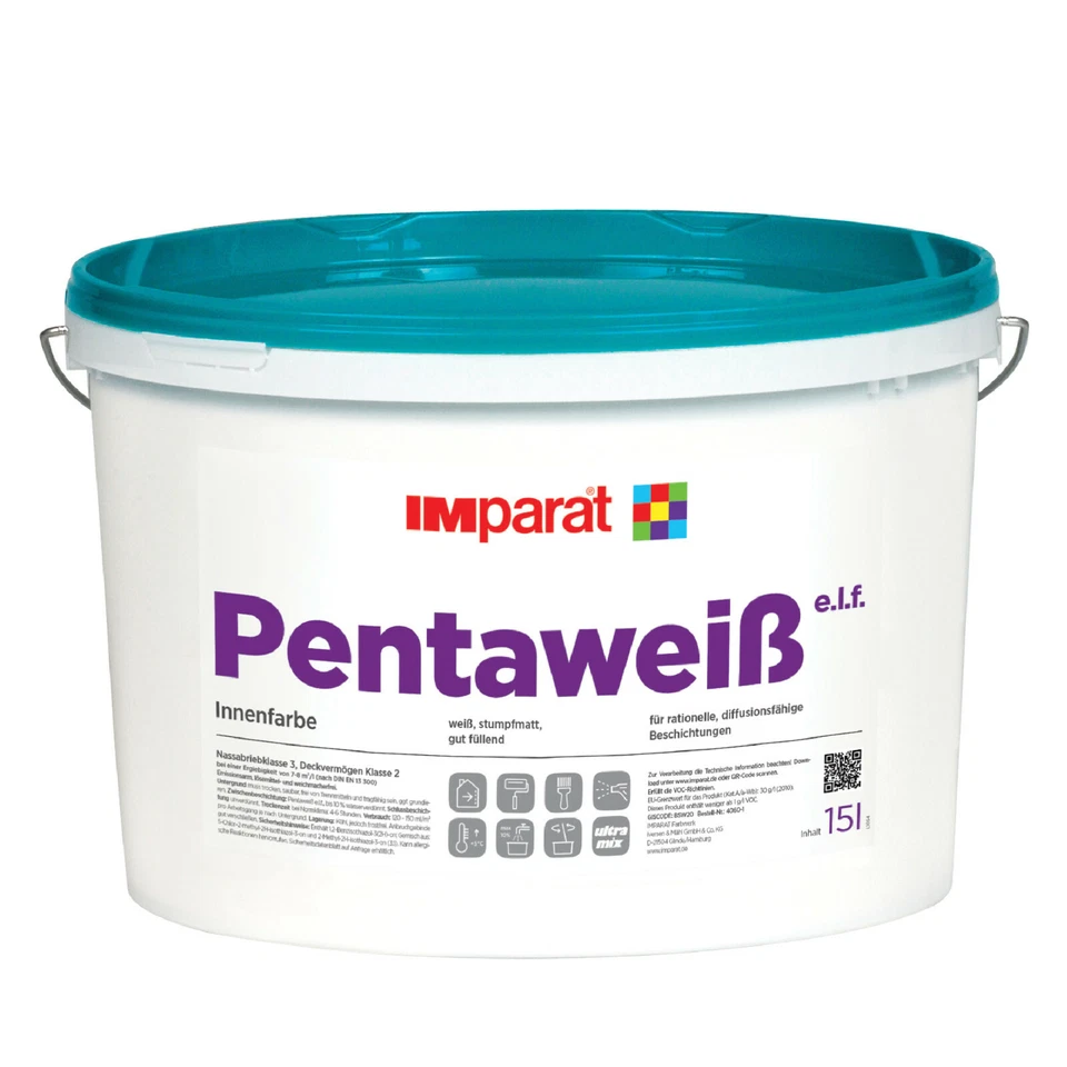 IMparat Pentaweiß e.l.f. PROFI Wandfarbe Innenfarbe Objekt. 15L ALTWEIß