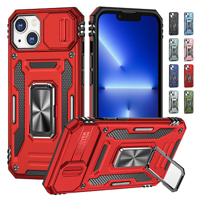 For iPhone 16 15 Pro Max 14 13 12 11 Case Shockproof Magnetic Ring Stand Cover