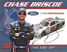 2019 Chase Briscoe Ford Performance Signed Auto 8.5x11 Hero Card Photo COA
