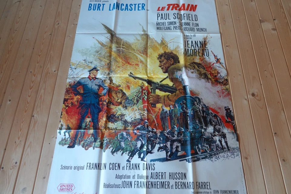 LE TRAIN John Frankenheimer burt lancaster   affiche cinema  1er tirage 1963 - Photo 1/1