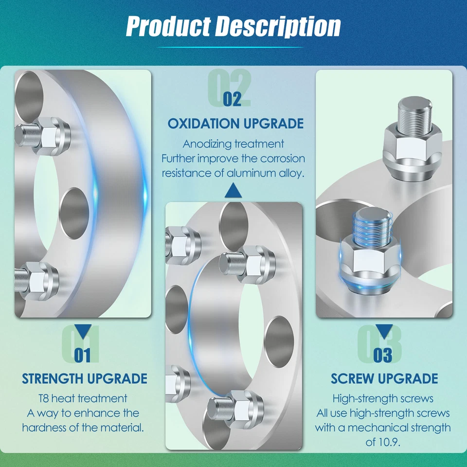 Espaciadores de rueda 4 piezas 1,5" 4x4,5 4x114,3 para Hyundai Elantra Sonata Honda Accord Foto 3 de 4