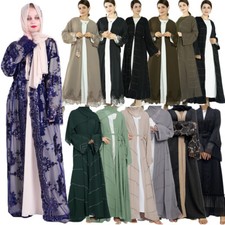 Ramadan Abaya Dubai Women Open Long Dress Kaftan Muslim Caftan Cardigan Kimono
