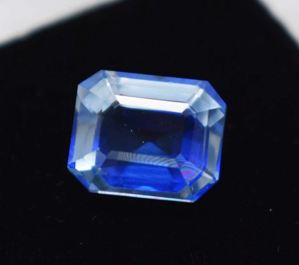 7.25 克拉天然皮坦布里蓝宝石翡翠切割认证散装宝石 — 第 2/4 张图片