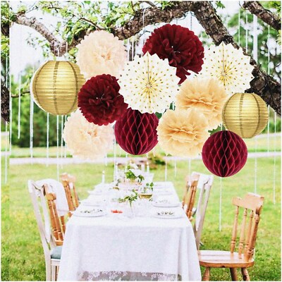 Autumn Elegance: Maroon Gold Bachelorette, Birthday, Bridal Shower & Wedding Dec