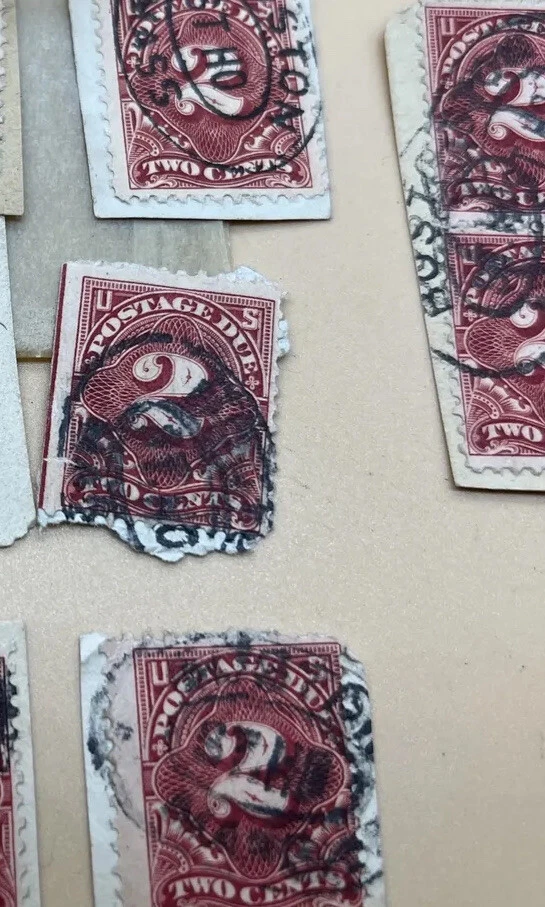 LOT OF 11 Scott #J60 used stamps ALL HAND CANCEL BOSTON On Paper - Image 4 of 4