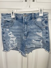 American Eagle Size 6 Curvy Hi-Rise Shortie Ne x t Level Distressed Jean Shorts