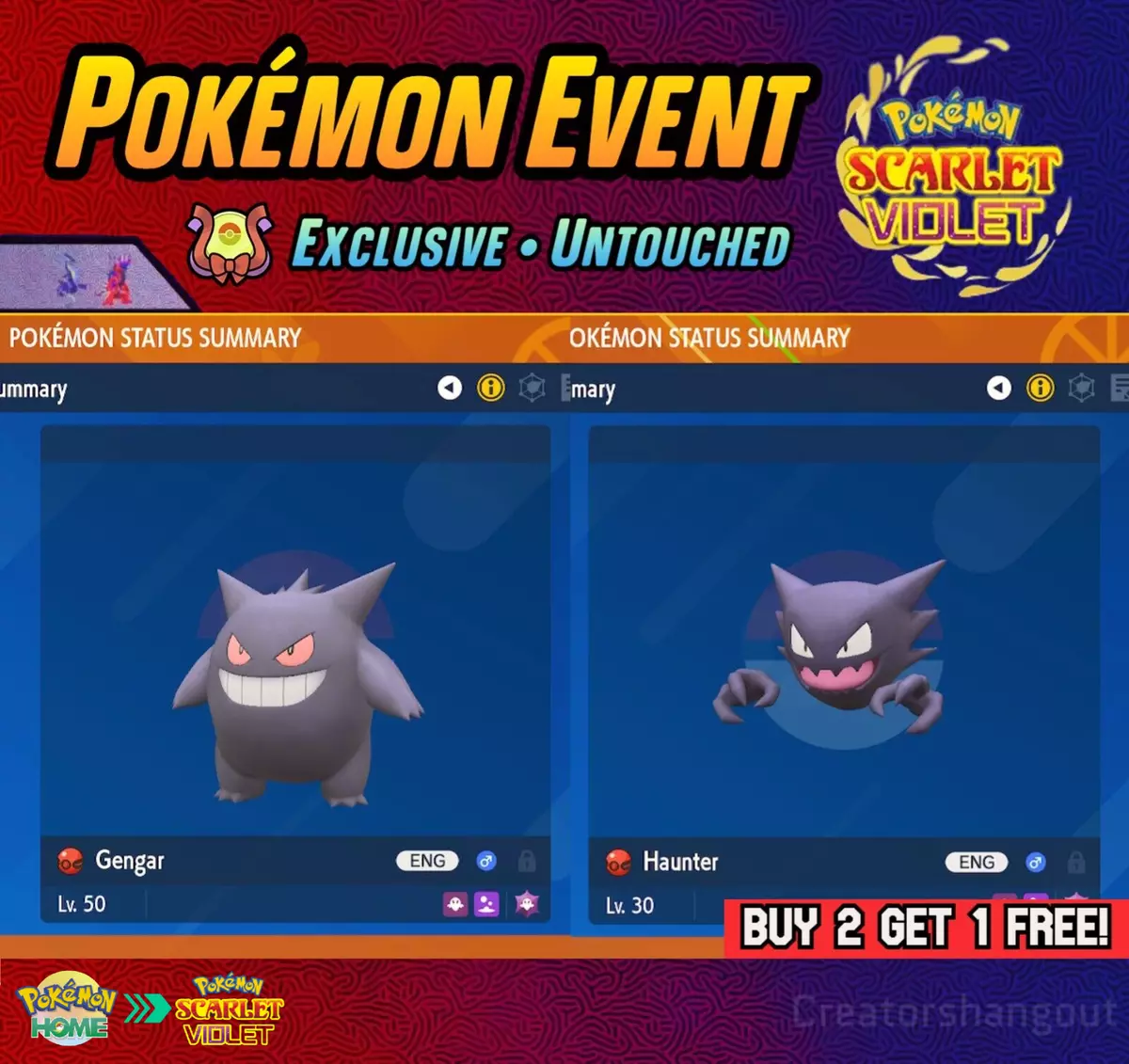 6IV Shiny Gengar Pokemon Scarlet and Violet