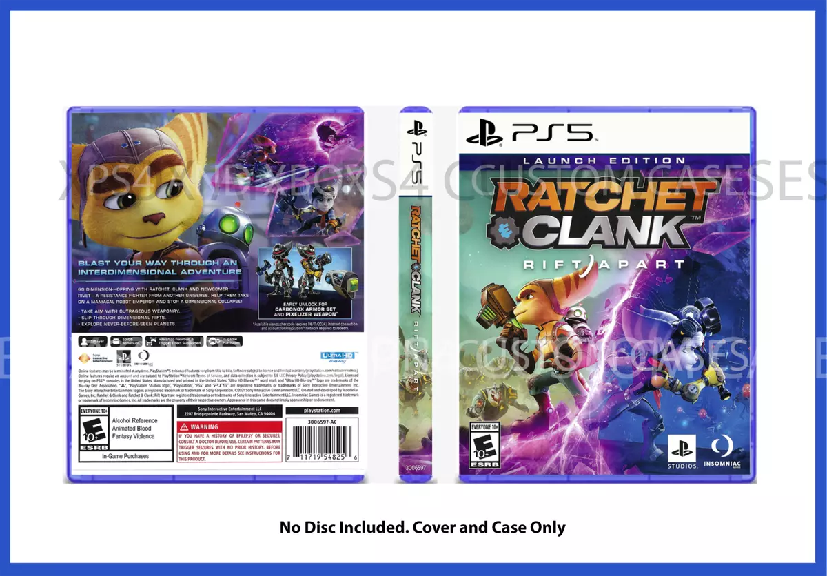 CUSTM REPLACEMENT CASE NO DISC Ratchet And Clank: Rift Apart PS5 SEE  DESCRIPTION