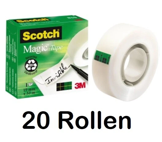 20 x 3M Scotch Magic Tape 810 Klebeband Klebefilm 19 mm x 10 m