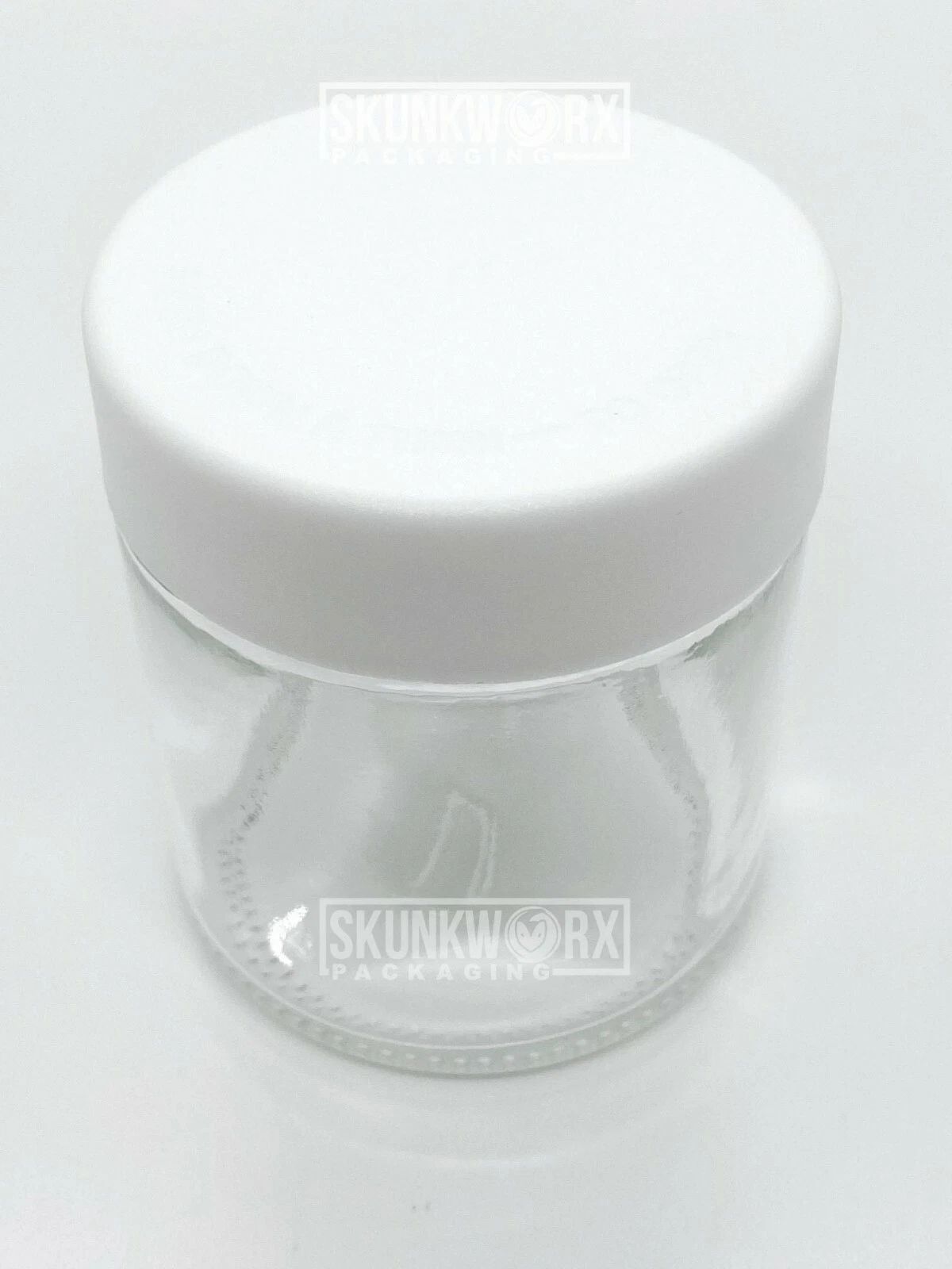 3oz Child Resistant Glass Jars w/ White Cap – 3.5g / Eighth Size Storage 32 Pack