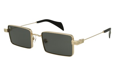 Sonnenbrille Herren Damen Schwarz Signiert John Richmond Rechteckig Schwarz Vintage
