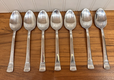 TOWLE TWS516 Set of 7 Stainless Teaspoons Beaded & Bands