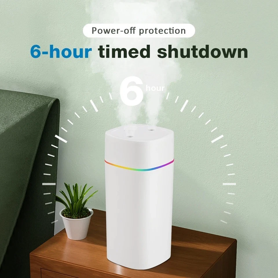 600ML UMIDIFICATORE AMBIENTE A ULTRASUONI DIFFUSORE OLI ESSENZIALI AROMI LUCI LE - Immagine 3 di 4