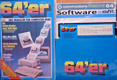 COMMODORE 64/128 -- 64's ISSUE 1/88 COMPANION DISK (MARKET & TECH - DISK)