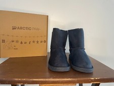 Arctic Paw - Girl's Warm Faux Fur Lined Boots Navy - Size 13 US/ 19 MX