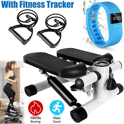 Mini LCD Monitor Stepper Stair Exercise Machine w/ Resistance Bands &Smart Watch