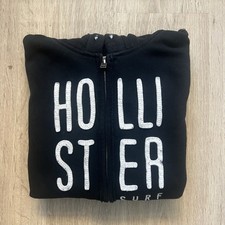 Vintage Y2K Hollister Surfwear Black Spellout Embroidered Hoodie Women s Medium