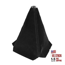 Car Shift Boot Cover, Suede Leather Shift Knob Boot Dust Cover, Black/Black