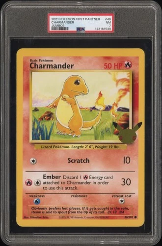 2021 POKEMON FIRST PARTNER JUMBOS #46 CHARMANDER PSA 7