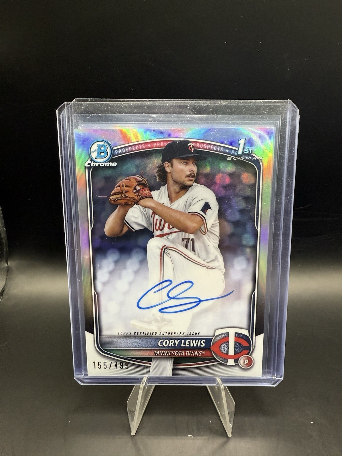 CORY LEWIS 2025 BOWMAN CHROME 1ST AUTOGRAPH REFRACTOR AUTO /499 Q4519 Twins