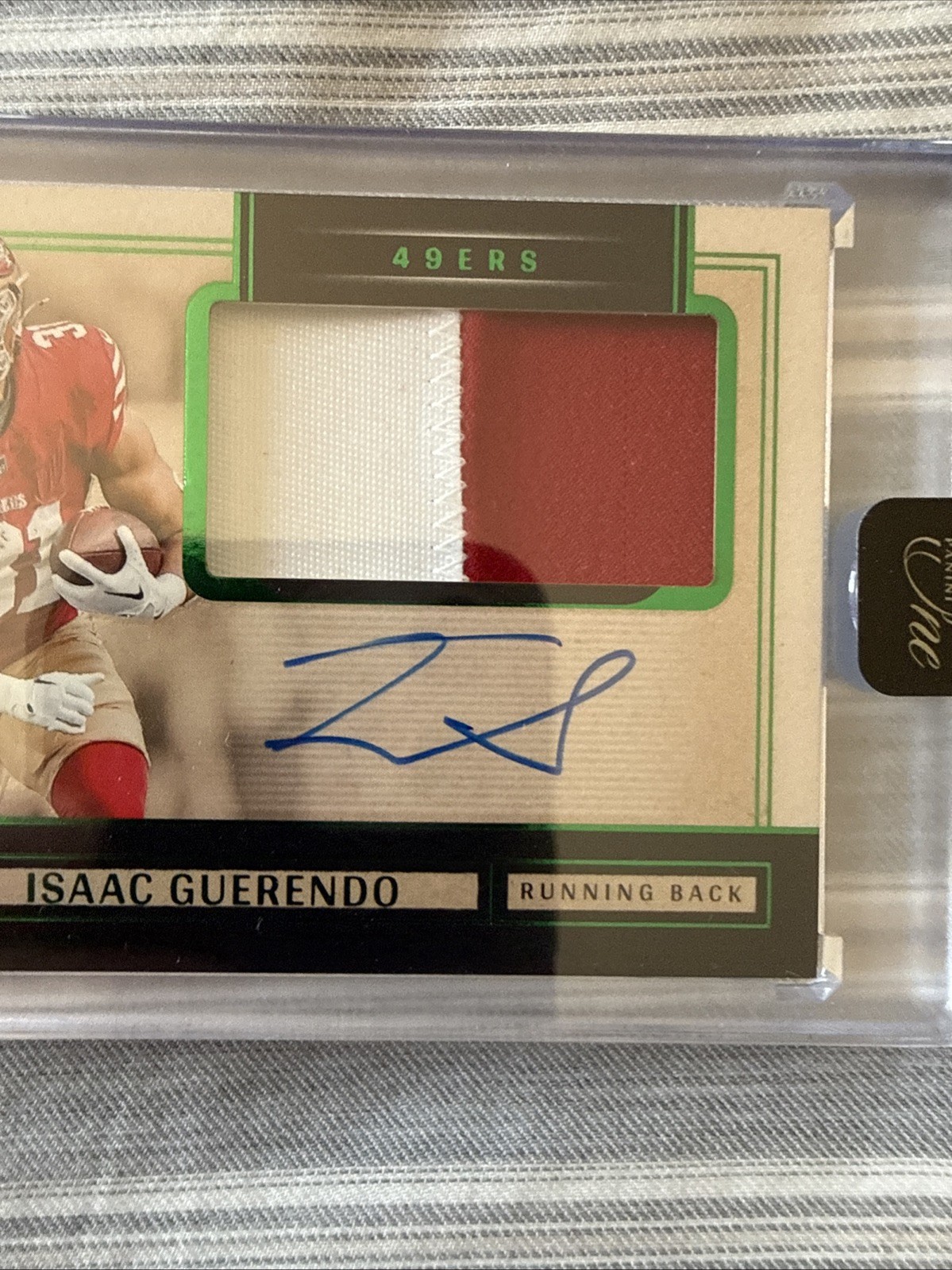 2024 Panini One Isaac Guerendo Rookie Patch Auto /49 49ers RPA SF 49'ers view 5