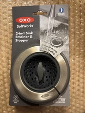 OXO Sink Stopper: Stainless Steel & Silicone Kitchen Drain Plug, 4.5" Diameter
