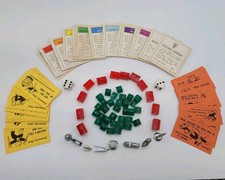 Vintage 1960s Monopoly Parts Lot Complete Cards Tokens Dice Houses Hotels Deeds
